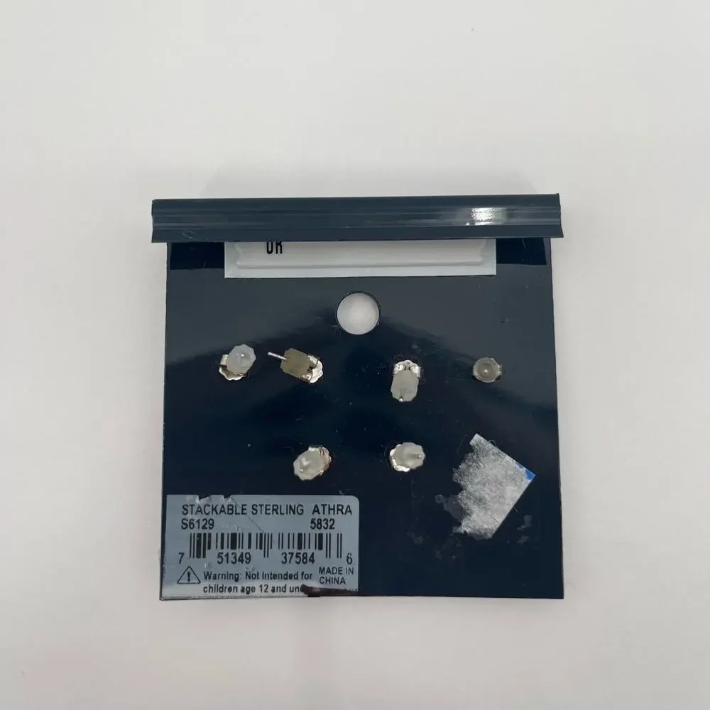 BELK Silverworks Sterling Silver Stud Earrings Set of 3 NWT Mini Stackable Studs